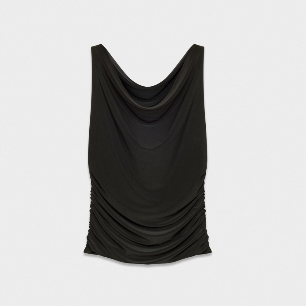 NWT Aritzia Black Draped Clarissa Tank Top